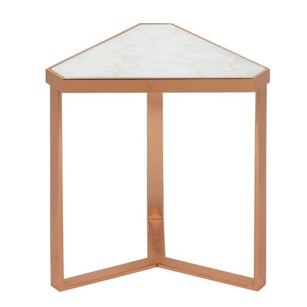 Modern & Contemporary Small Corner Table Triangle | Allmodern Regarding Intertwine Triangle Marble Coffee Tables (View 25 of 40)