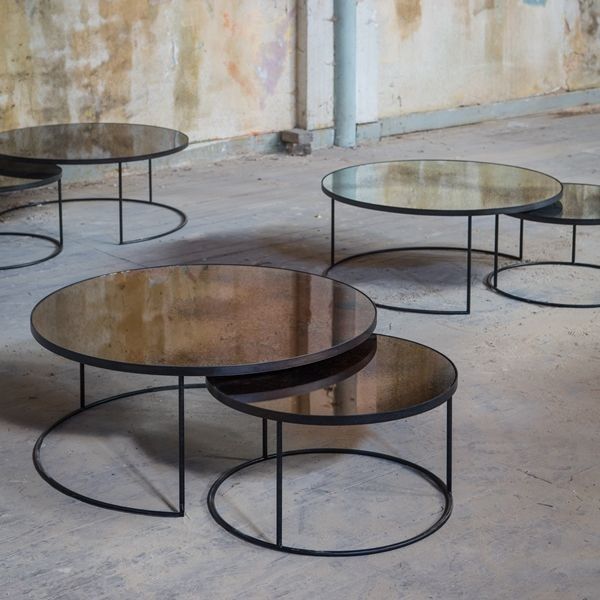 Notre Monde | Bronze Nesting Coffee Table Set – 20700 – Heavy Aged In Set Of Nesting Coffee Tables (View 4 of 40)