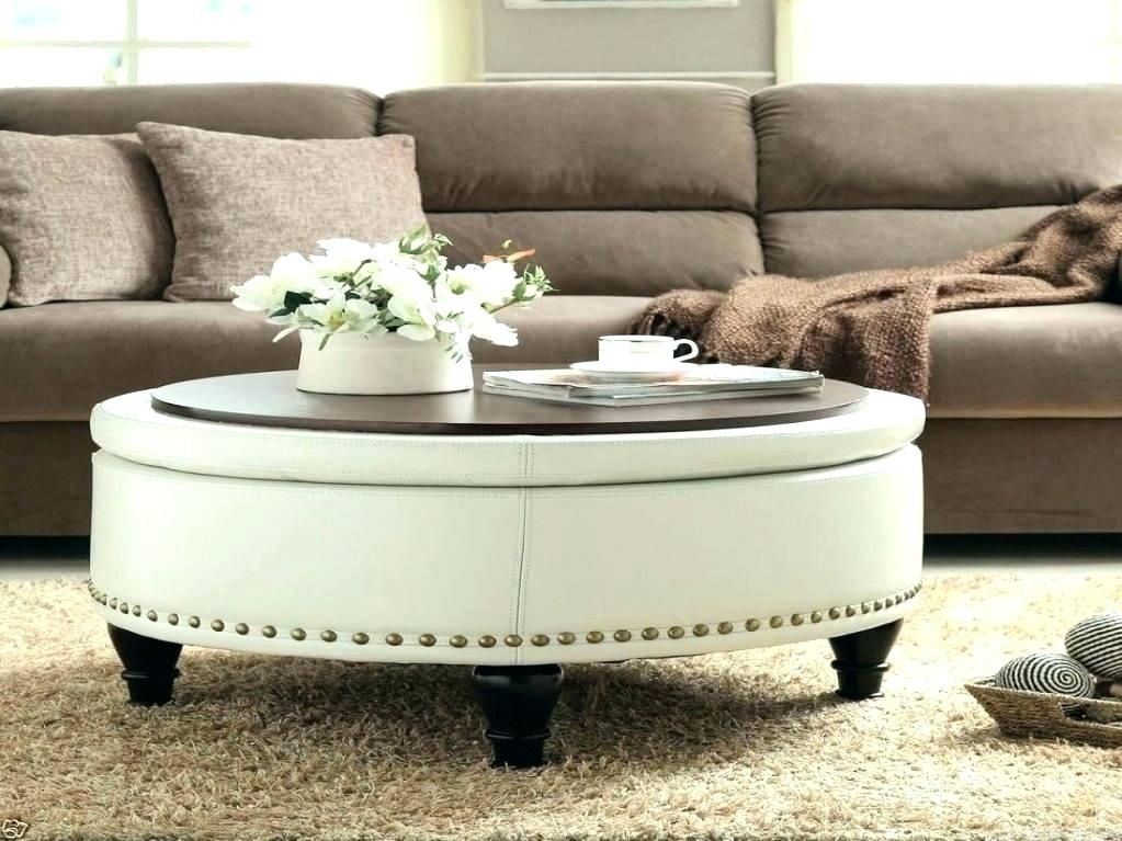 Oval Ottoman Coffee Table Special Round Tables With Ottomans Pertaining To Round Button Tufted Coffee Tables (View 21 of 40)