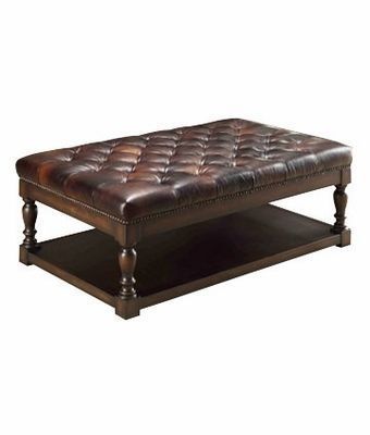 Perfect Tufted Leather Ottoman Coffee Table With Leather Coffee Pertaining To Button Tufted Coffee Tables (View 28 of 40)