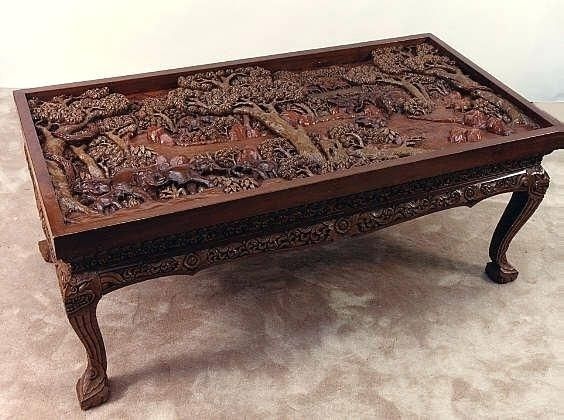 Picturesque Carved Wood Coffee Table Carved Wood Coffee Table Round Intended For Round Carved Wood Coffee Tables (View 30 of 40)