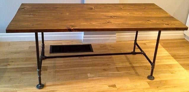 Pipe & Wood Table V2 – Storefront Life Intended For Pine Metal Tube Coffee Tables (View 28 of 40)