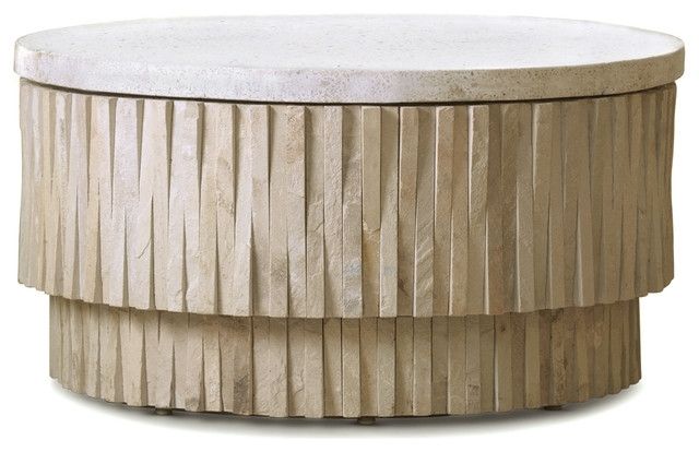 Rajasthan Global Bazaar Terrazzo Stone Round Coffee Table – Eclectic Regarding Combs Cocktail Tables (View 7 of 40)