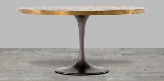 Reclaimed Dining Tables, Buy Reclaimed Dining Tables – Silver Coast In Round White Wash Brass Painted Coffee Tables (View 39 of 40)