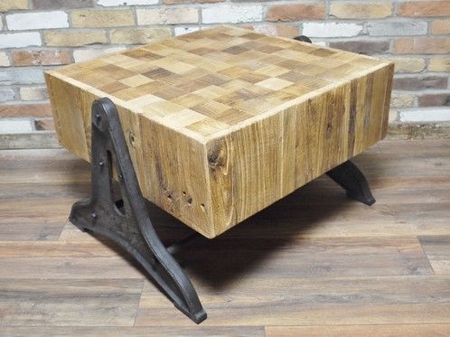 Reclaimed Elm Cube Coffee Table For Reclaimed Elm Cast Iron Coffee Tables (View 8 of 40)