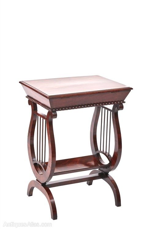 Regency Mah Lyre End Support Table, Lift Up Top – Antiques Atlas Regarding Lyre Coffee Tables (View 30 of 40)