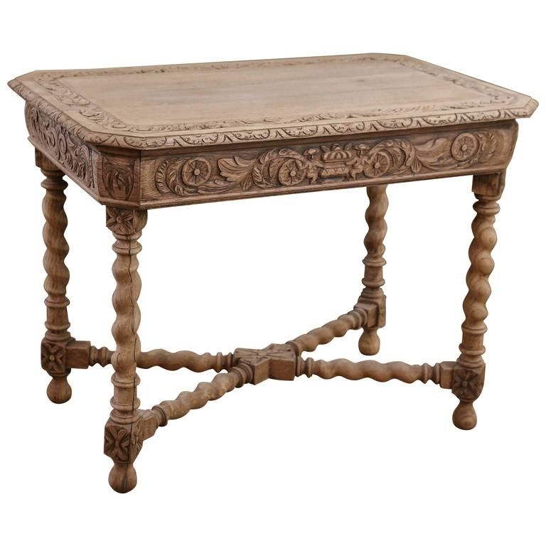Renaissance Revival Style Bleached Oak Barley Twist Table From Spain For Barley Twist Coffee Tables (View 5 of 40)