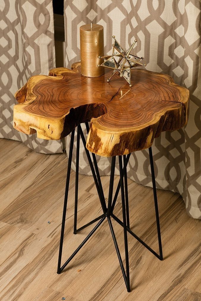 Rustic Chic Reclaimed Urban Wood Live Egde Wood Slab Tables Made In For Recycled Pine Stone Side Tables (Photo 10 of 40)