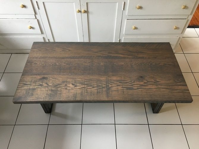 Rustic Grey Oak Coffee Table – Ambrose Woodworks With Regard To Mill Large Coffee Tables (View 40 of 40)