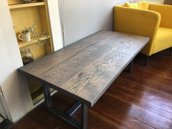 Rustic Grey Oak Coffee Table – Ambrose Woodworks Within Mill Large Coffee Tables (View 35 of 40)