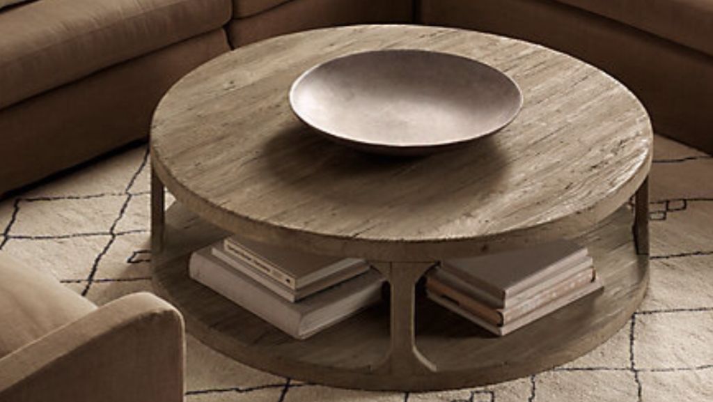 Rustic Round Coffee Table | Amepac Furniture For Mill Large Coffee Tables (View 14 of 40)