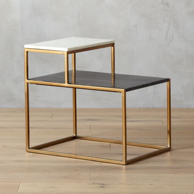 Shop 2 Tone Marble Side Table (View 3 of 40)