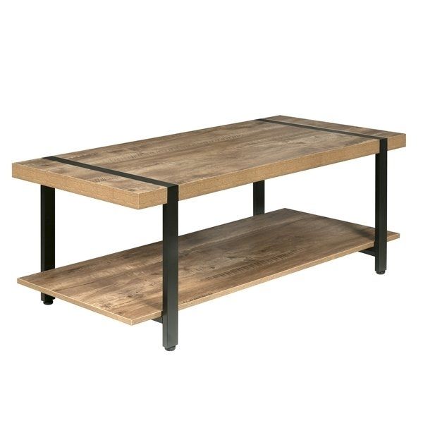 Shop Bourbon Foundry Rustic Wood/black Steel Coffee Table – Free Pertaining To Foundry Cocktail Tables (View 3 of 40)