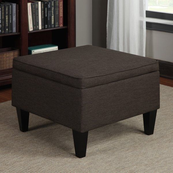 Shop Clay Alder Home Pope Street Chocolate Brown Linen Table Storage Throughout Candice Ii Storage Cocktail Tables (View 36 of 40)