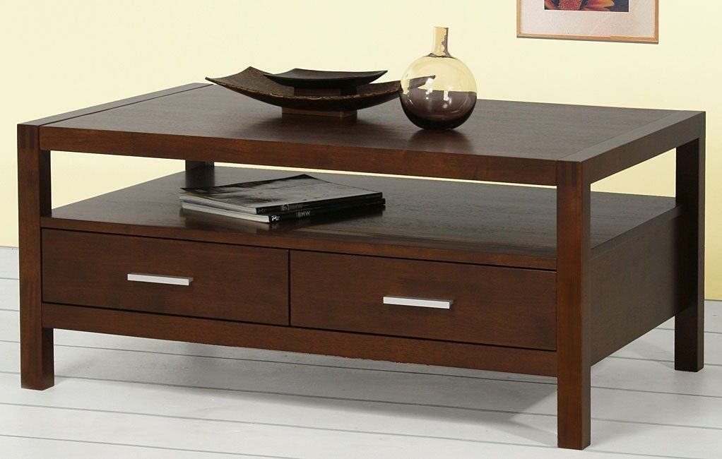 Shop Creighton Walnut Cherry 4 Drawer Coffee Table – Free Shipping Throughout Walnut 4 Drawer Coffee Tables (Photo 11 of 40)