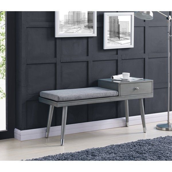 Shop Elba Bench W/drawer Grey – Free Shipping Today – Overstock Within Elba Ottoman Coffee Tables (View 31 of 40)