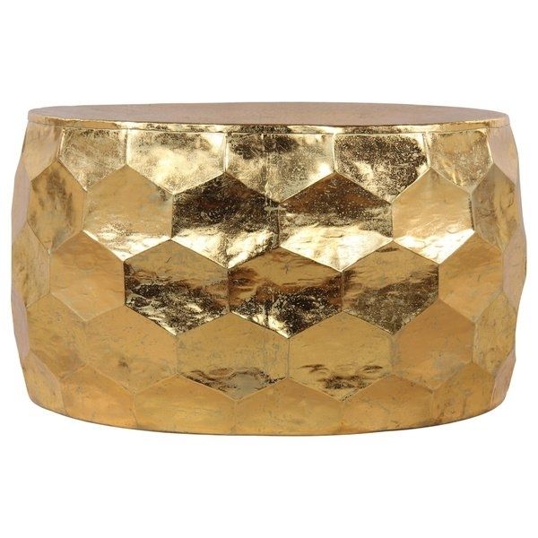 Shop Gemoratic Hammered Gold Leaf Metal Coffee Table – Free Shipping Inside Cuff Hammered Gold Coffee Tables (View 14 of 40)