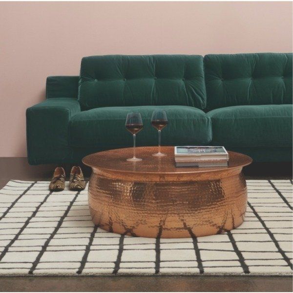 Shop Hammered Rose Gold Finish Coffee Table – Free Shipping Today Within Cuff Hammered Gold Coffee Tables (View 24 of 40)