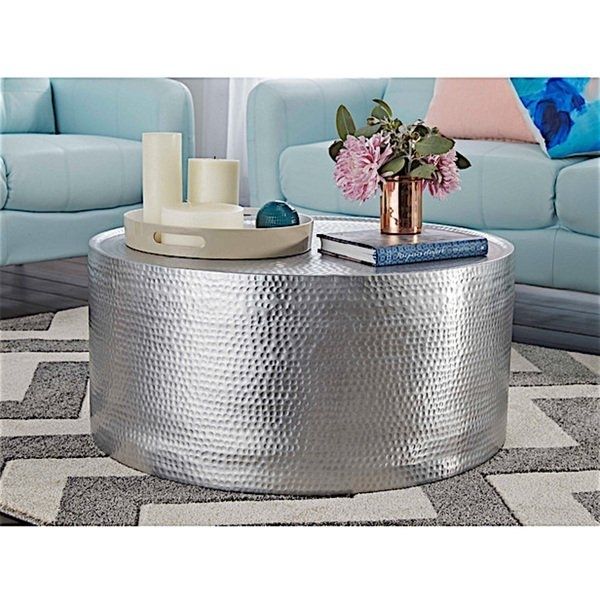 Shop Lyric Hammered Coffee Table – Free Shipping Today – Overstock In Cuff Hammered Gold Coffee Tables (View 11 of 40)