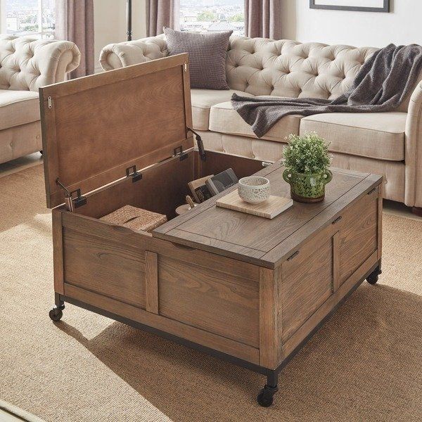 Shop Shay Square Storage Trunk Cocktail Table With Caster Wheels For Grant Lift Top Cocktail Tables With Casters (Photo 15 of 40)