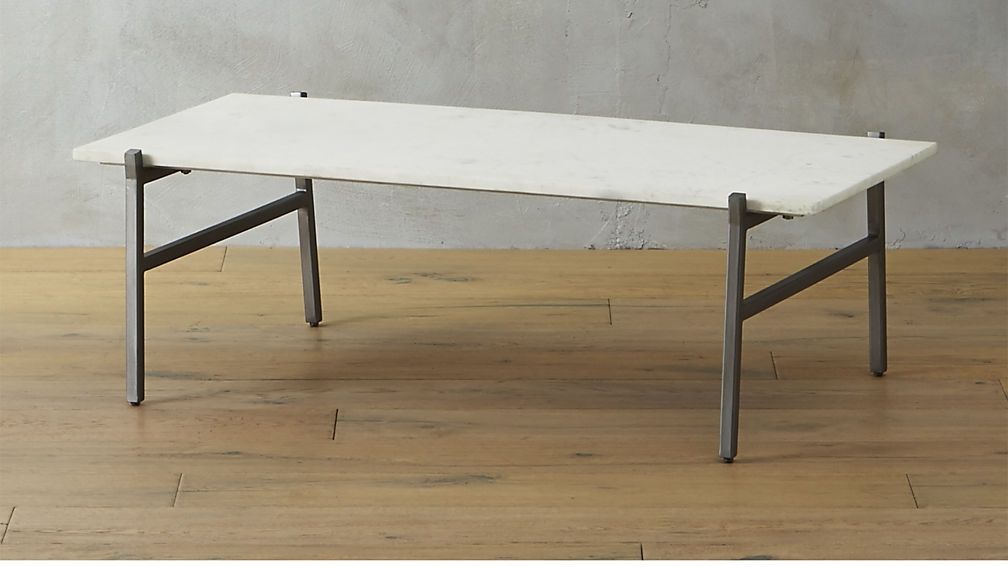 Slab White Marble Coffee Table + Reviews | Cb2 Regarding Large Slab Marble Coffee Tables With Antiqued Silver Base (View 1 of 40)