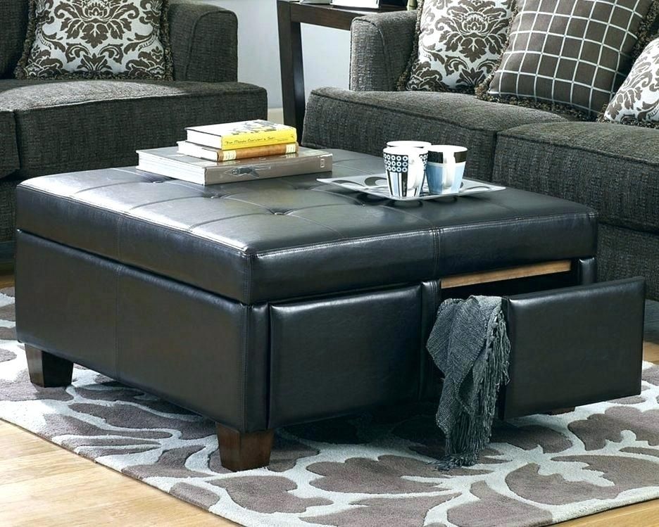 Square Black Coffee Table Mill Coffee Table In Black Inspirations 5 Pertaining To Mill Large Leather Coffee Tables (Photo 9 of 40)