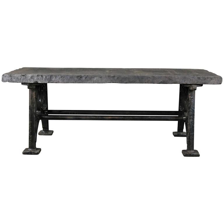 Stone Top Coffee Table With Cast Iron Base At 1Stdibs With Stone Top Coffee Tables (Photo 11 of 40)