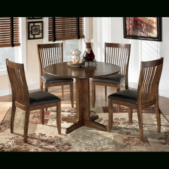 Stuman Round Drop Leaf Table & 4 Uph Side Chairs | D293/01(4)/15 Regarding Combs Cocktail Tables (Photo 17 of 40)