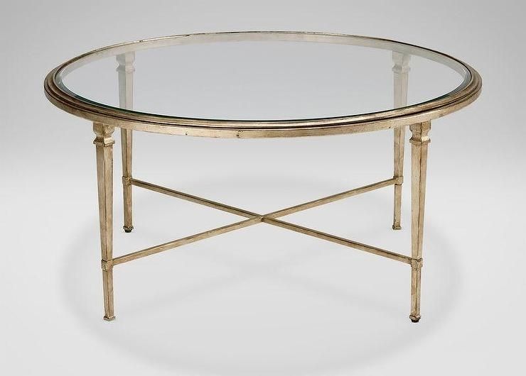Superb Gold Leaf Frame Glass Round Coffee Table, Gold Leaf Coffee Table Throughout Gold Leaf Collection Coffee Tables (View 27 of 40)