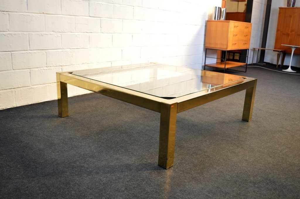 Vintage Gold Leaf Coffee Table From Belgochrom For Sale At Pamono With Gold Leaf Collection Coffee Tables (View 3 of 40)