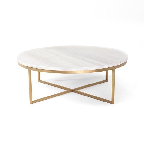 White Round Marble Gold Base Coffee Table | Home In 2018 | Pinterest In 2 Tone Grey And White Marble Coffee Tables (View 12 of 40)