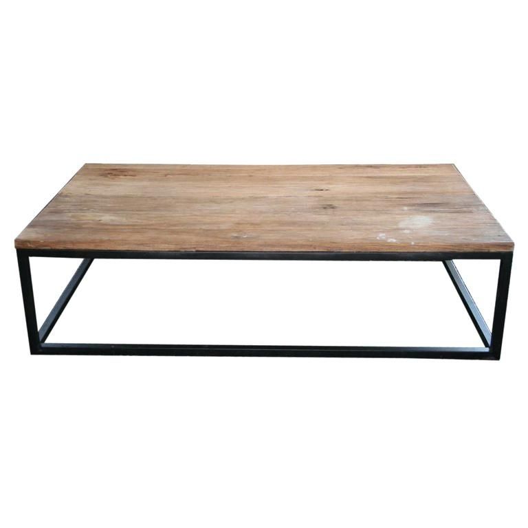 Wrought Iron And Wood Coffee Table Rustic Industrial Tables Round Pertaining To Reclaimed Elm Cast Iron Coffee Tables (View 18 of 40)
