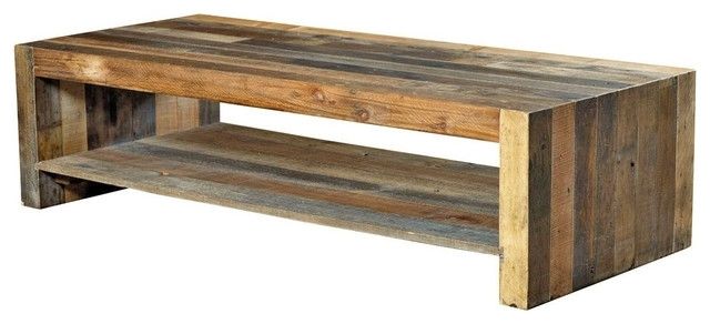 Wynn Modern Rustic Lodge Chunky Reclaimed Wood Rectangle Coffee Pertaining To Modern Rustic Coffee Tables (View 4 of 40)
