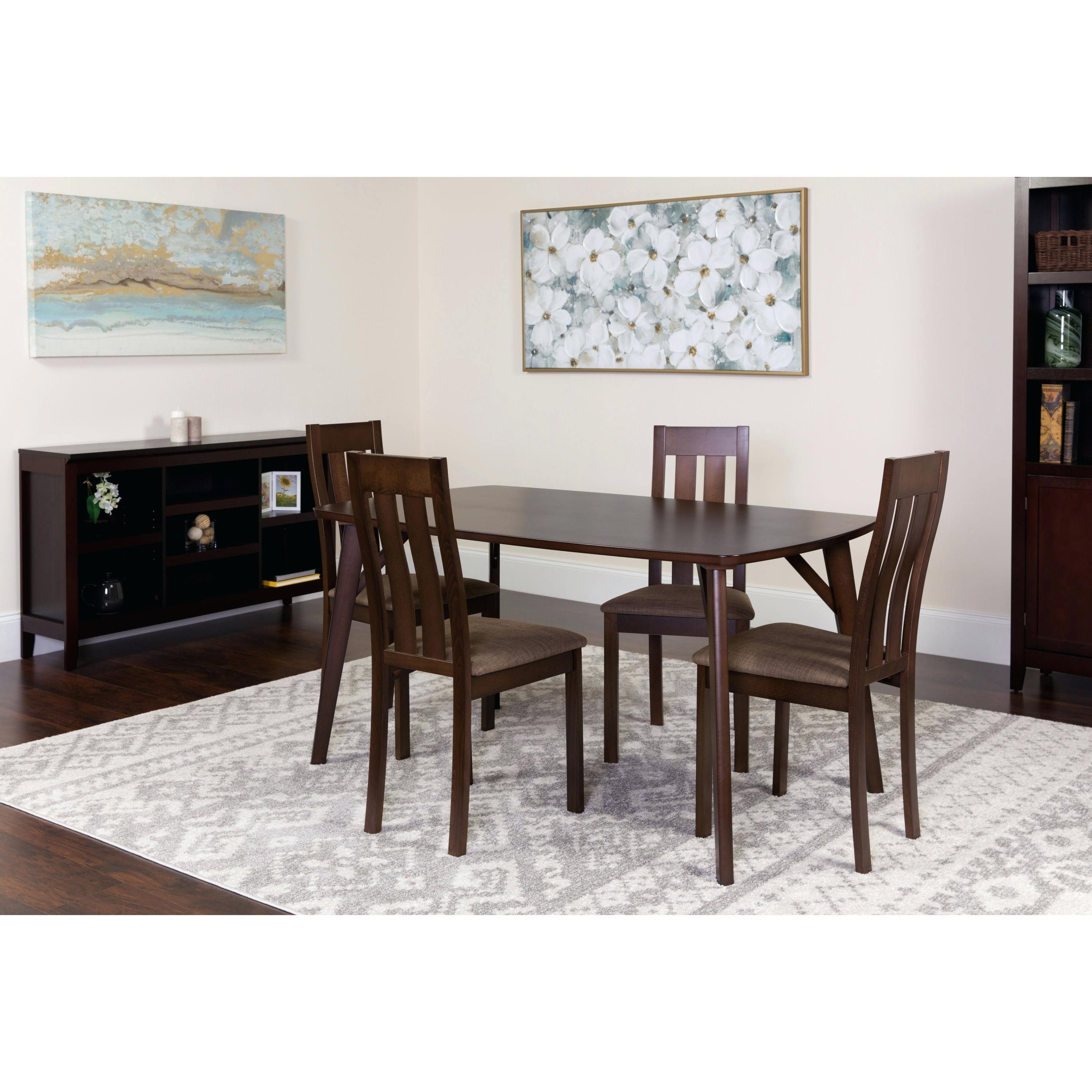 5 Piece Espresso Dining Set Our 5 Piece Espresso Wood Dining Table Within Most Up To Date Caira Black Round Dining Tables (View 17 of 20)