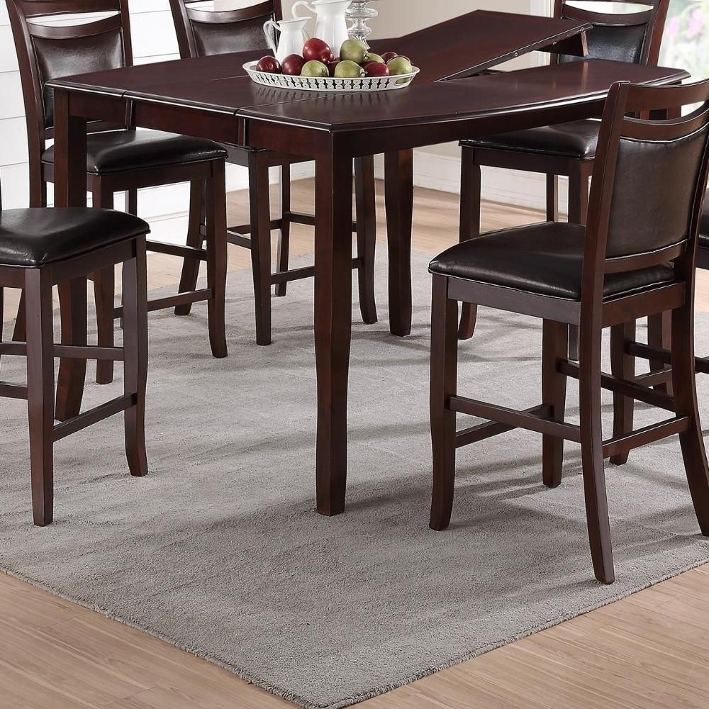 Anticardium Wood Counter Height Extension Table Brown In 2018 With Newest Pierce 5 Piece Counter Sets (View 17 of 20)