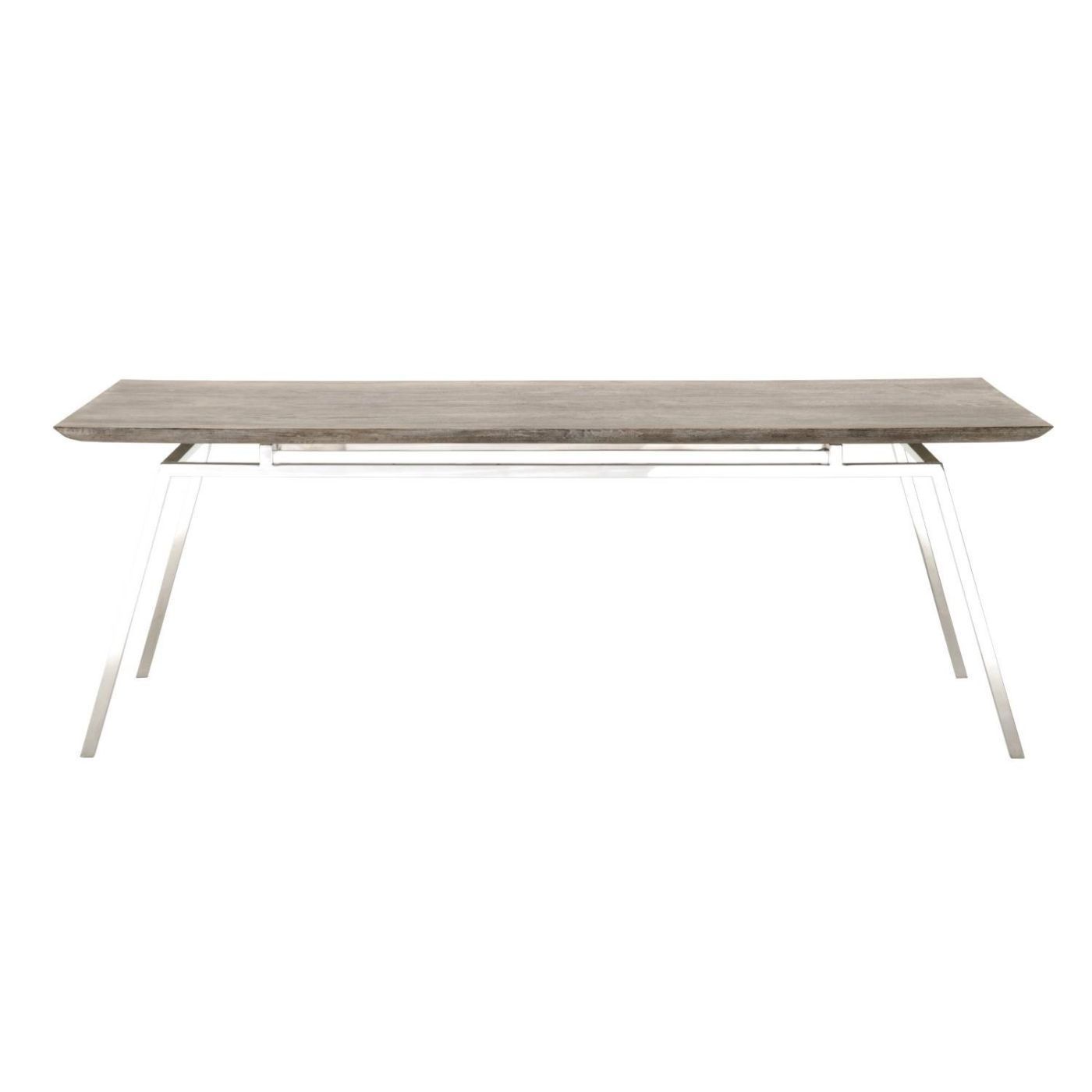 Benson Dining Table Sand Wash Oak, Stainless Steel | Stainless Steel Throughout Recent Benson Rectangle Dining Tables (View 1 of 20)