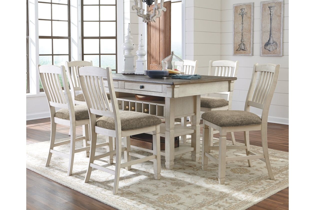 Bolanburg 5 Piece Counter Dining Room | Ashley Furniture Homestore Within Most Popular Craftsman 7 Piece Rectangular Extension Dining Sets With Arm &amp; Uph Side Chairs (Photo 11 of 20)