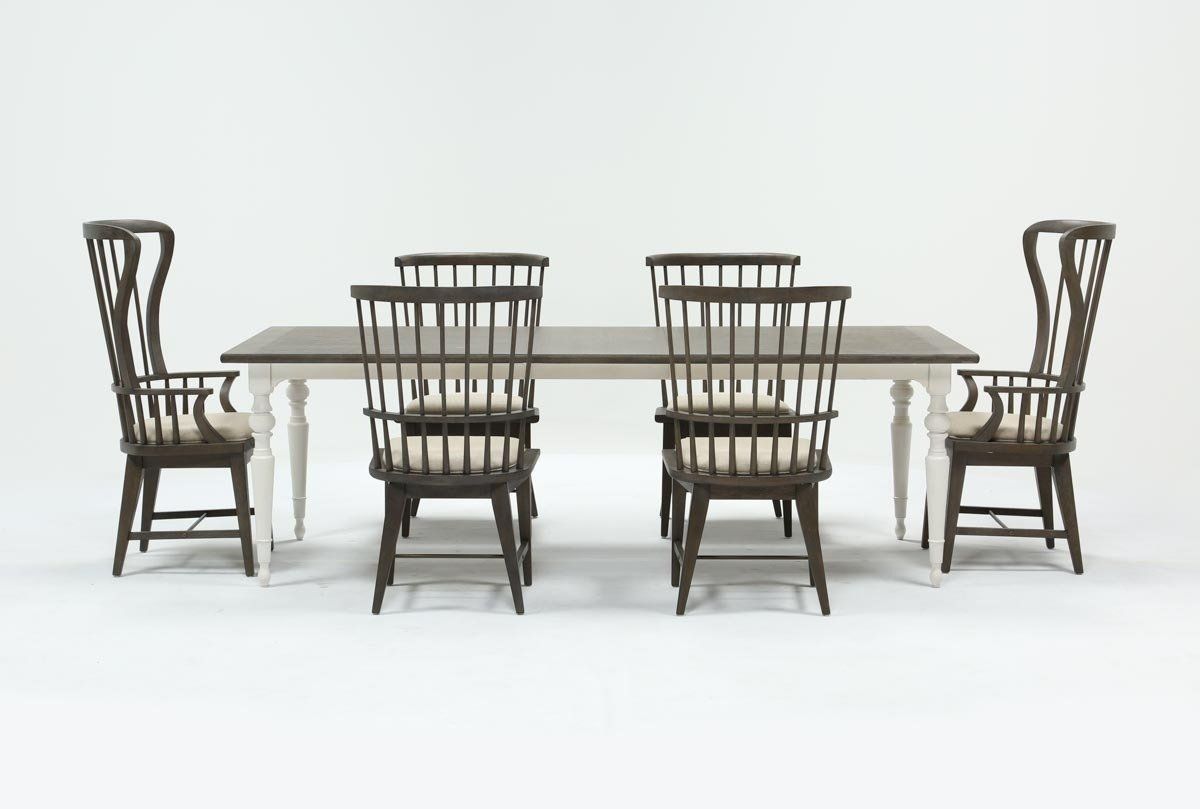 Featured Photo of Candice Ii 7 Piece Extension Rectangular Dining Sets With Slat Back Side Chairs