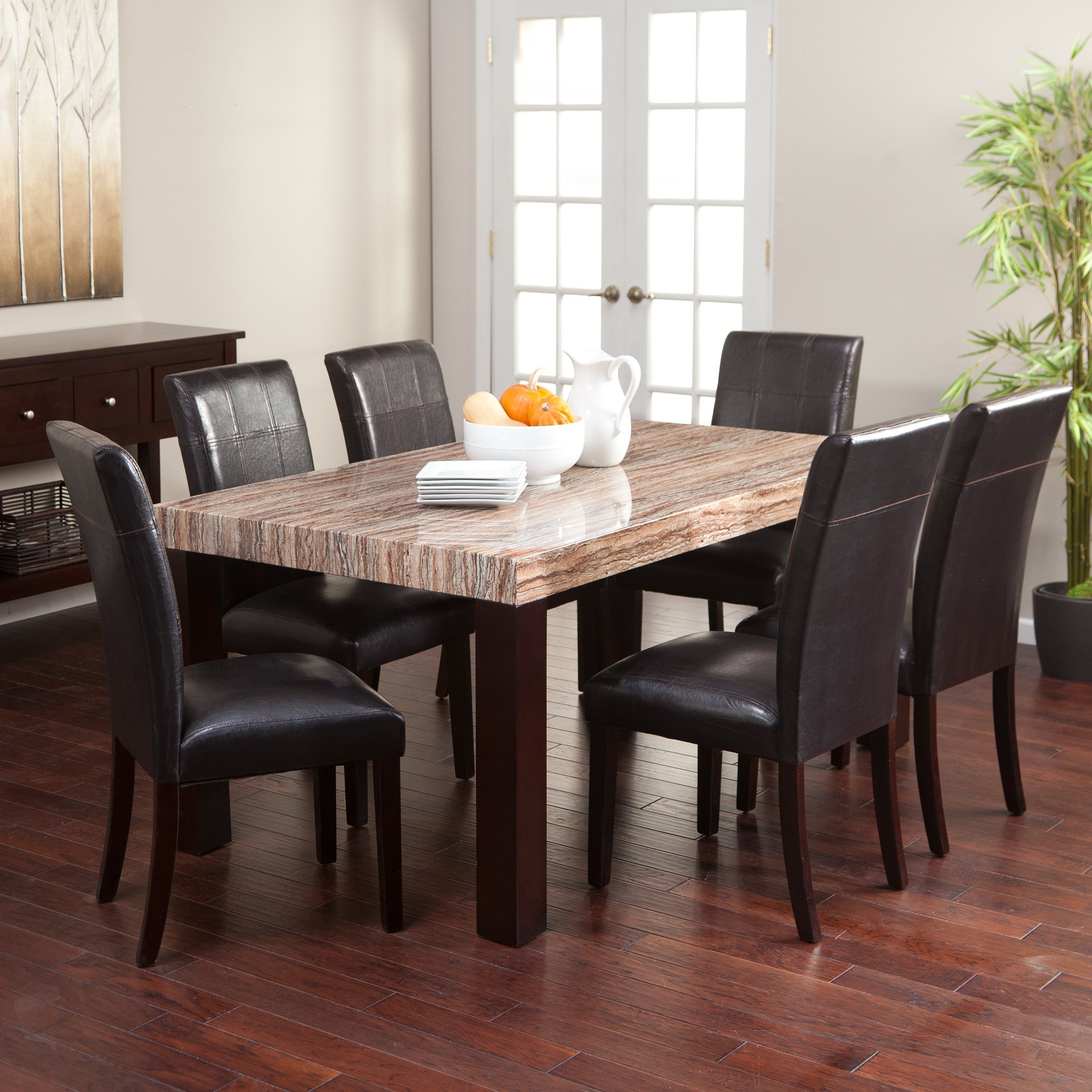 Carmine 7 Piece Dining Table Set – With Its Creamy Caramel Colored With Regard To 2018 Parquet 7 Piece Dining Sets (Photo 6 of 20)