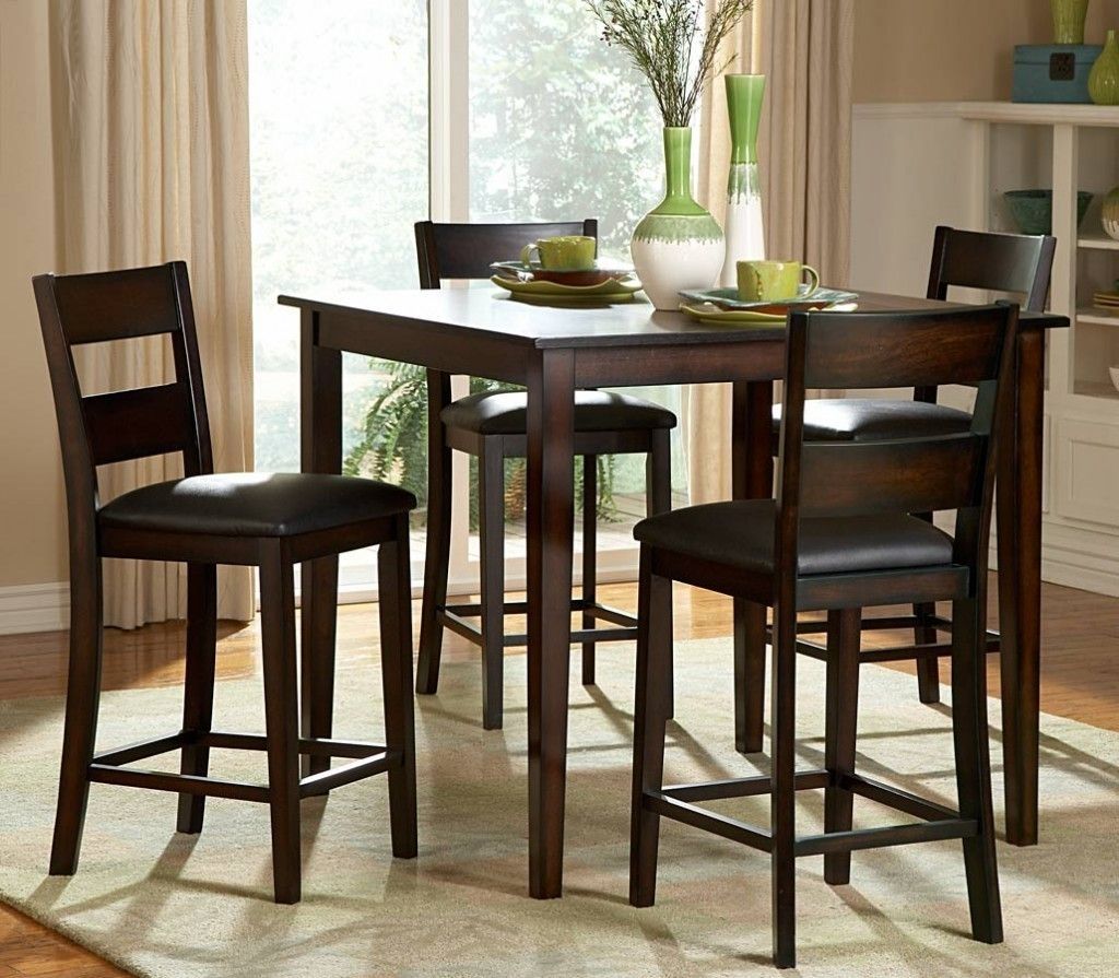 Classic Wooden Counter Height Bar Stools With Leather Pad Square Pertaining To Newest Palazzo 6 Piece Dining Sets With Pearson Grey Side Chairs (View 8 of 20)