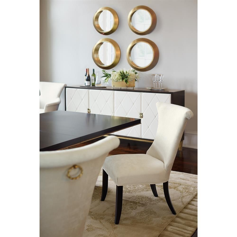 Crawford Regency Terrace Gold Pedestal Wood Dining Table | Kathy Kuo Within Recent Crawford 6 Piece Rectangle Dining Sets (View 14 of 20)