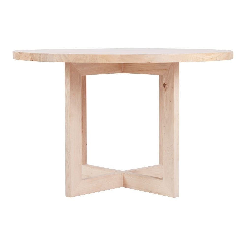 Designer Round Solid Oak Timber Dining Table – Contemporary Furniture With Regard To 2018 Lassen Round Dining Tables (View 17 of 20)