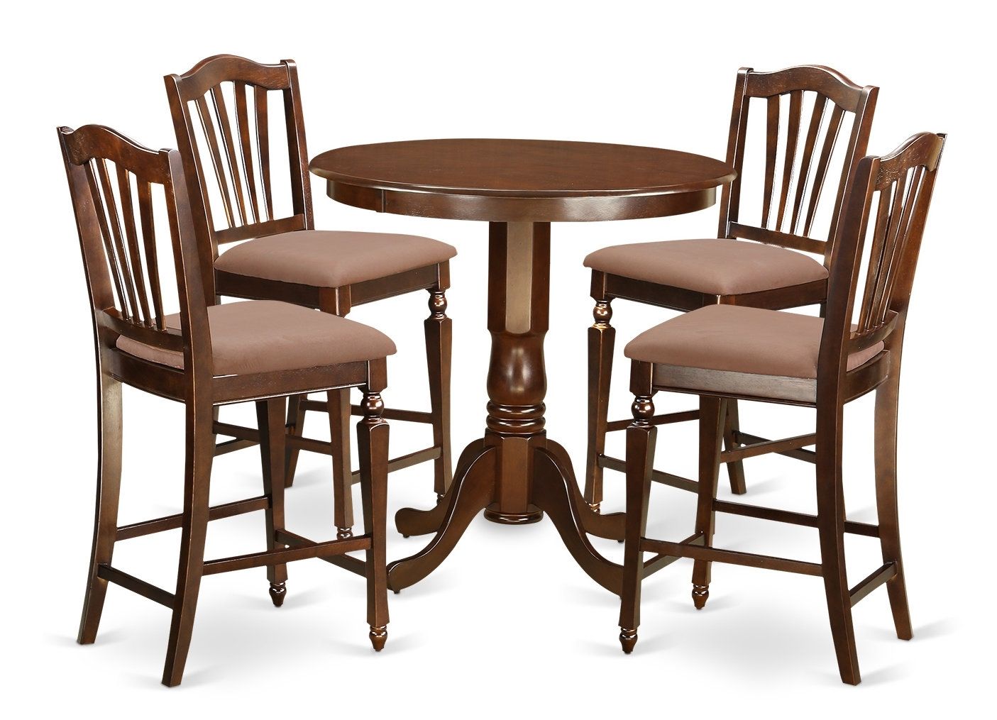 East West Jackson 5 Piece Counter Height Pub Table Set | Wayfair Pertaining To 2018 Jaxon Grey 5 Piece Extension Counter Sets With Fabric Stools (View 13 of 20)