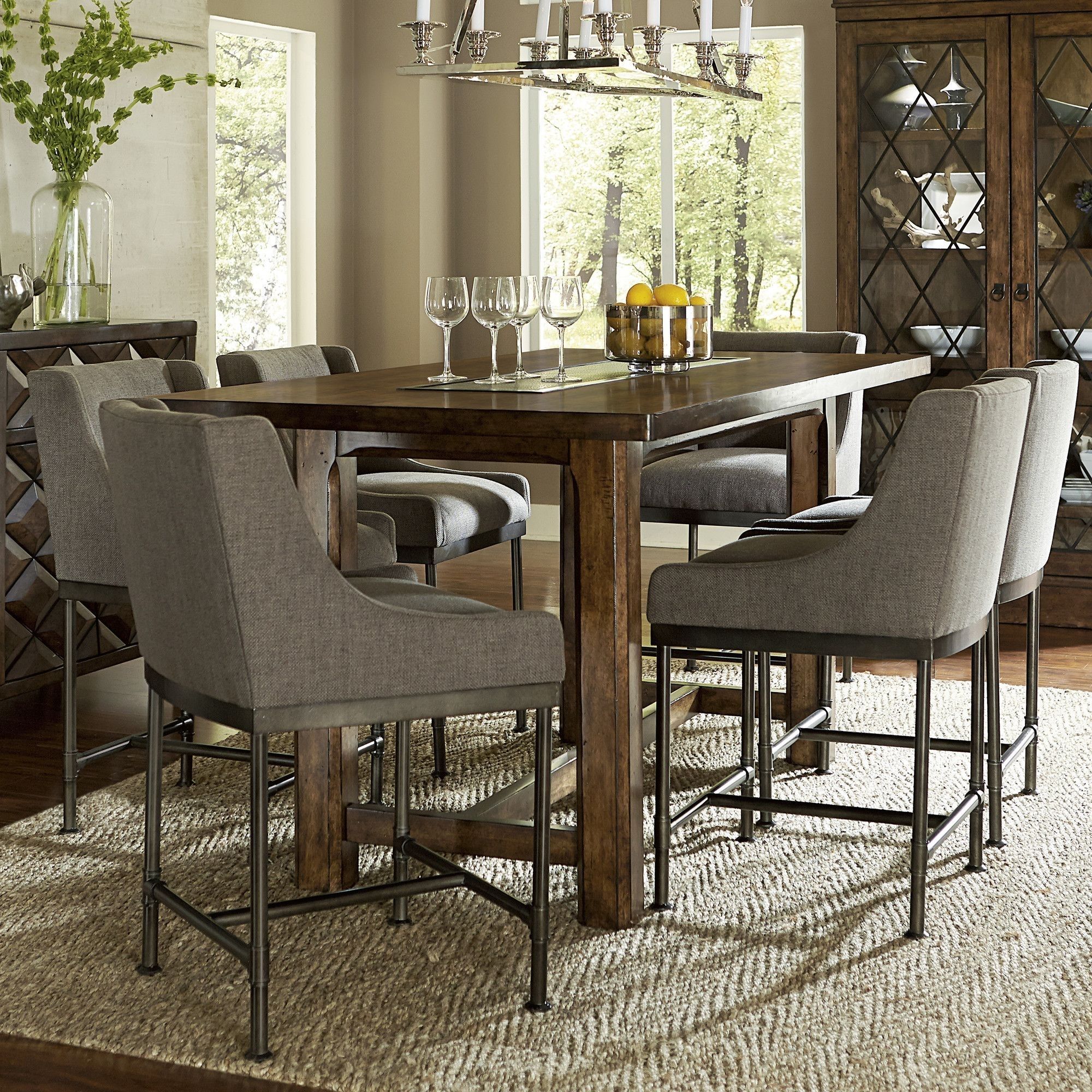 Features:  Style: Eclectic.  Style: Huston's Arroyo.  Material: Echo With Latest Candice Ii 7 Piece Extension Rectangular Dining Sets With Slat Back Side Chairs (Photo 15 of 20)