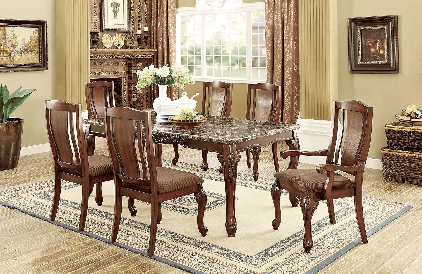Fleur De Lis Living Choe 7 Piece Dining Set | Wayfair For Most Up To Date Candice Ii 7 Piece Extension Rectangular Dining Sets With Uph Side Chairs (View 7 of 20)