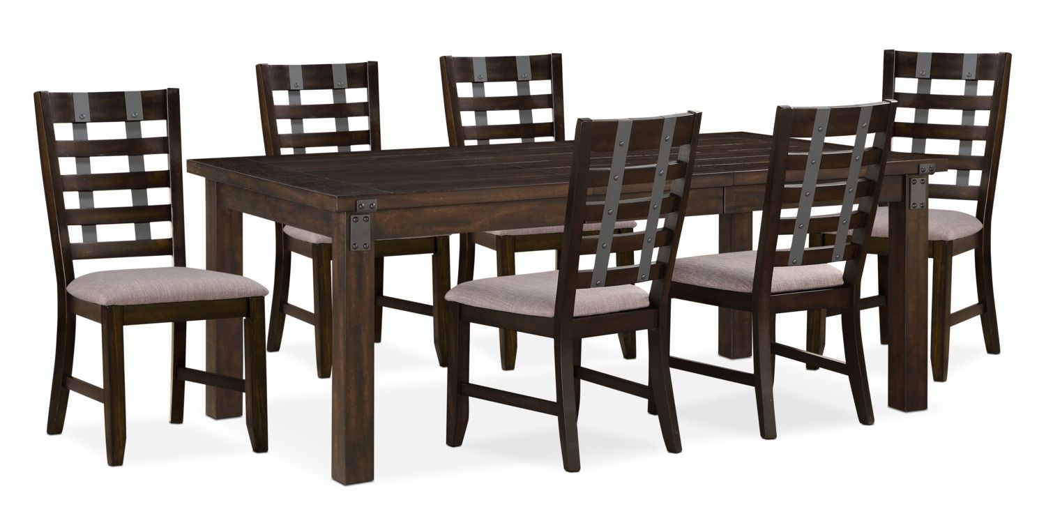 Hampton Dining Table And 6 Side Chairs – Cocoa | Value City With Best And Newest Gavin 6 Piece Dining Sets With Clint Side Chairs (View 10 of 20)