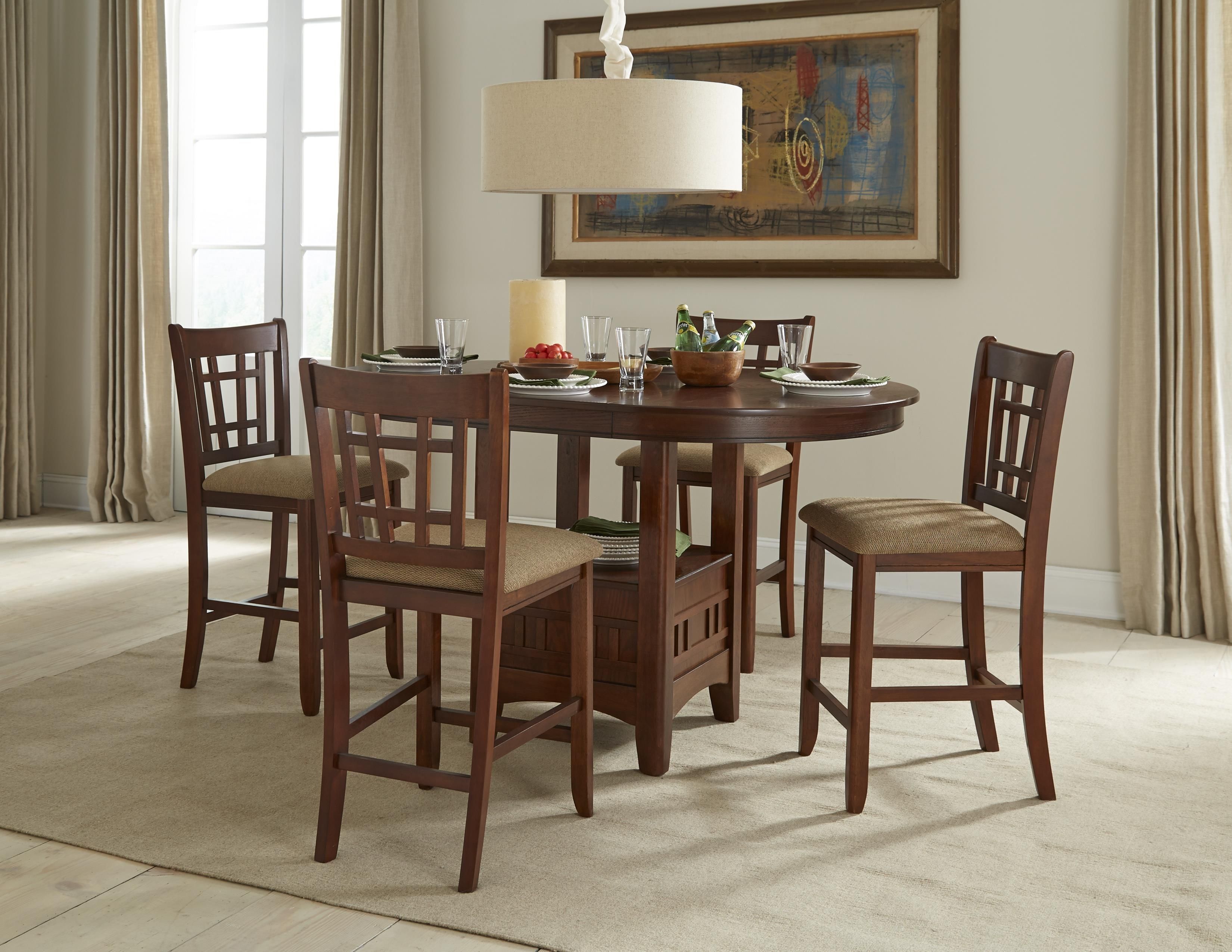 Intercon Mission Casuals 5 Piece Gathering Set | Wayside Furniture In Most Current Market 5 Piece Counter Sets (Photo 3 of 20)