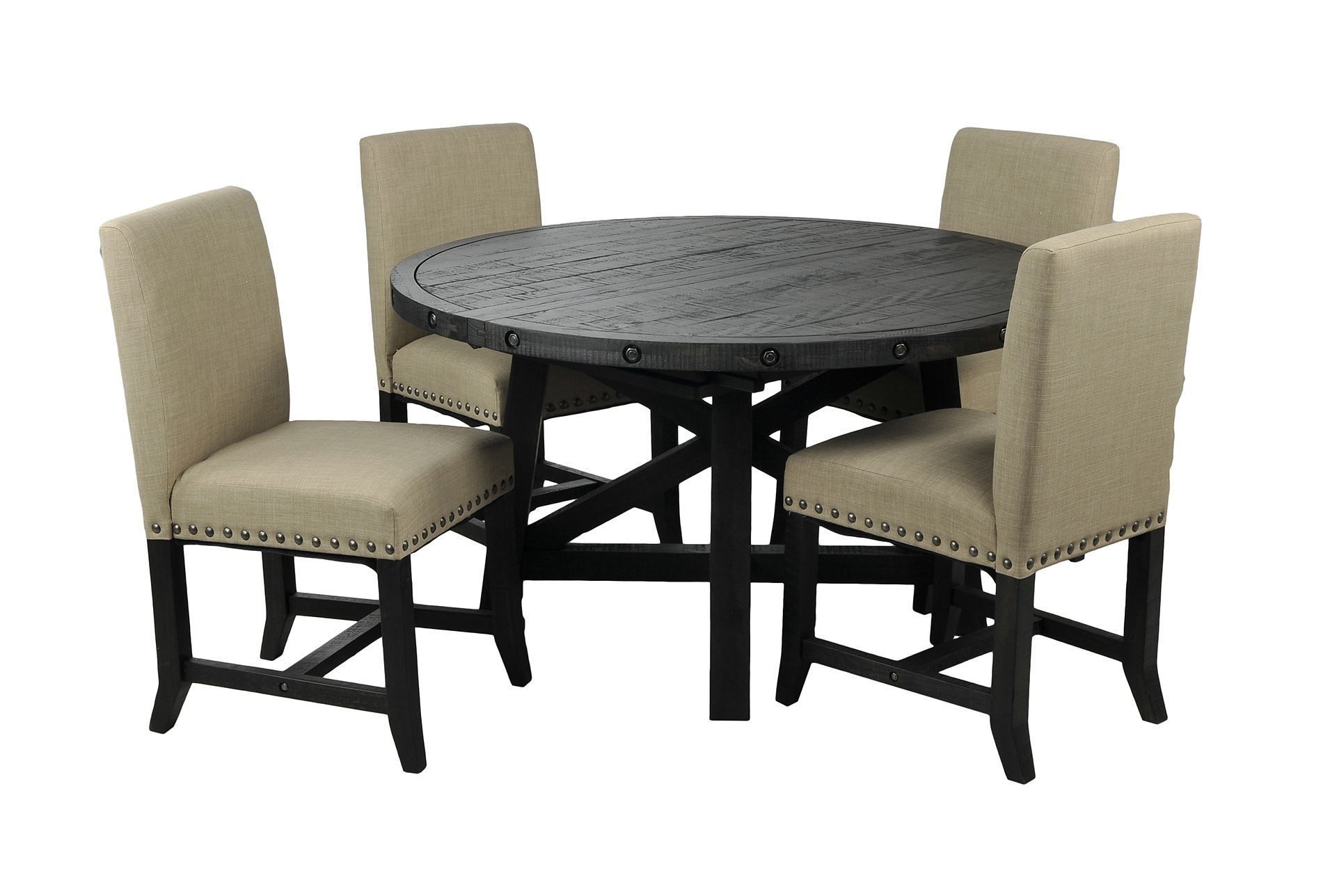 Jaxon 5 Piece Round Dining Set W/upholstered Chairs | Dining Room Regarding Newest Jaxon 5 Piece Round Dining Sets With Upholstered Chairs (View 1 of 20)