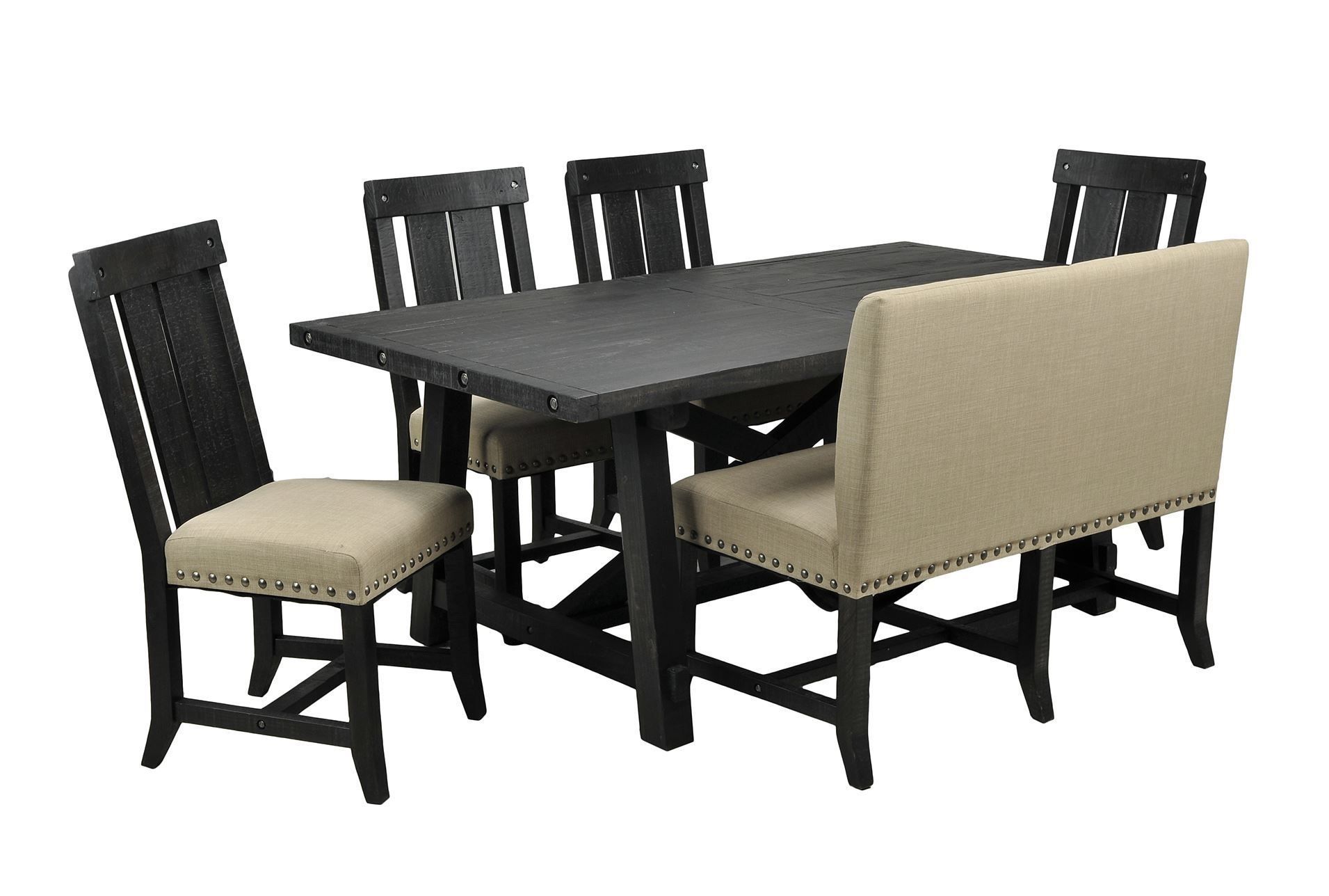 Jaxon 6 Piece Rectangle Dining Set W/bench & Wood Chairs, Café Intended For 2017 Jaxon 7 Piece Rectangle Dining Sets With Wood Chairs (View 3 of 20)