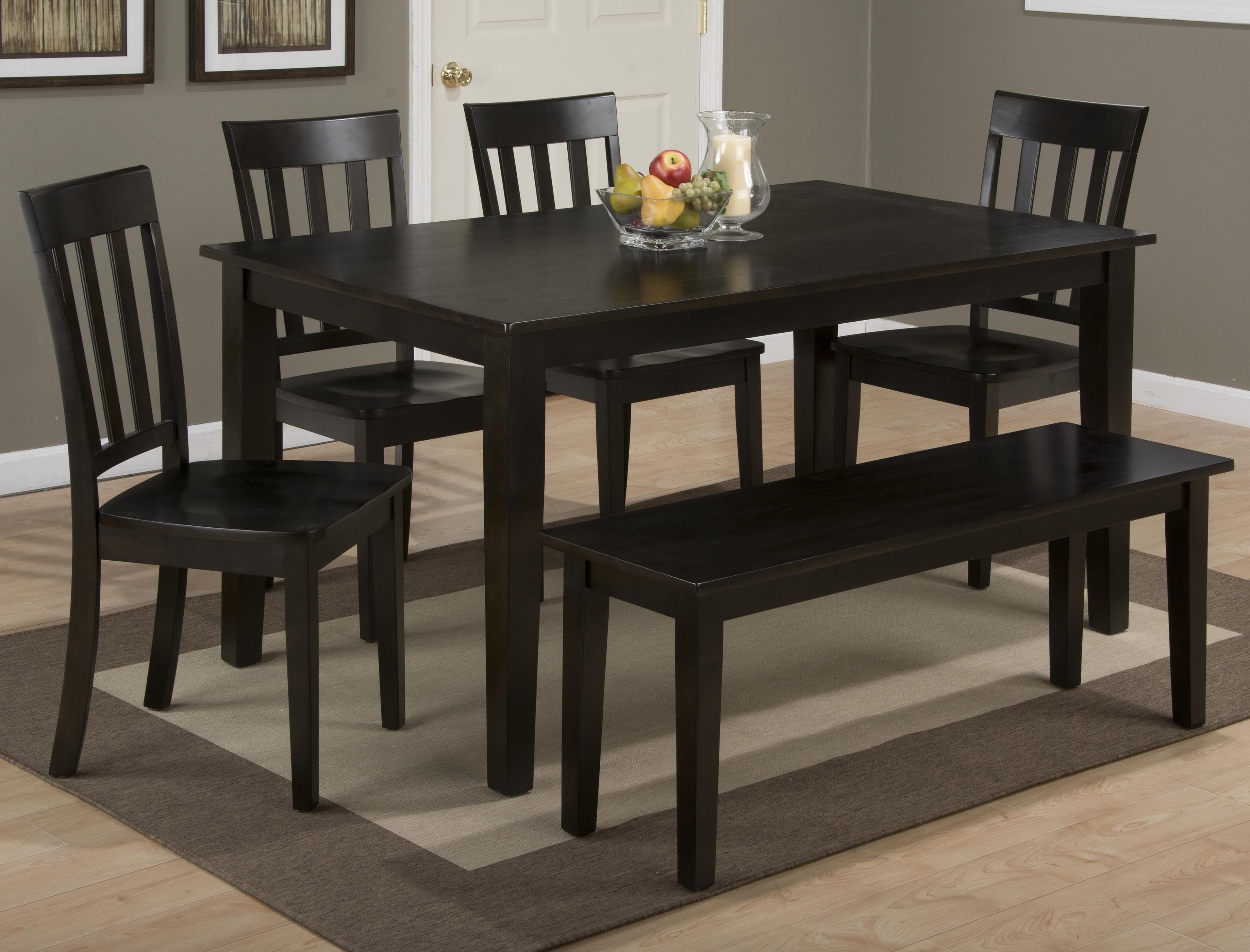 Jofran Simplicity Rectangle Dining Table And ("x" Back) Chair Set With Regard To Current Lindy Espresso Rectangle Dining Tables (View 7 of 20)